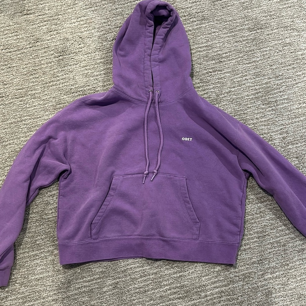 purple obey hoodie, super comfy and soft